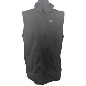 Oakley Men's Full Zip Golf Athletic Vest Black Performance Tech Vest Medium